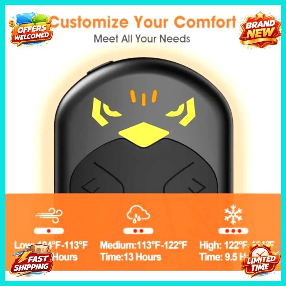 Rechargeable Hand Warmers 4 Pack, 20-Hour Heating, 3 Temp Settings, Portable - Picture 7 of 7